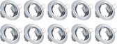 Spot Armatuur 10 Pack - Iona - GU10 Fitting - Inbouw Rond - Glans Chroom Aluminium - Kantelbaar Ø83mm