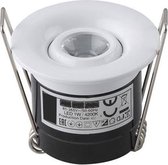 LED Veranda Spot Verlichting - Inbouw Rond 1W - Natuurlijk Wit 4200K - Mat Wit Aluminium - Ø41mm