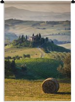 Wandkleed Toscaanse landschappen - Het groene landschap in het Italiaanse Toscane Wandkleed katoen 60x90 cm - Wandtapijt met foto