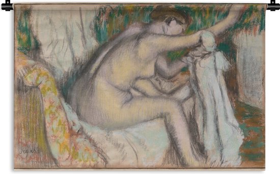 Tapisserie Edgar Degas - Femme séchant son bras - Peinture par Edgar Degas Tapisserie coton 60x40 cm - Tapisserie avec photo