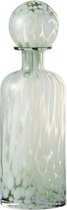 J-Line Fles+Stop Spikkel Decoratief Glas Groen/Wit Large