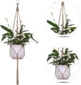Plantenhanger macramé - Luxe gevlochten milieuvriendelijk touw - hangende bloempot - macrame hanger