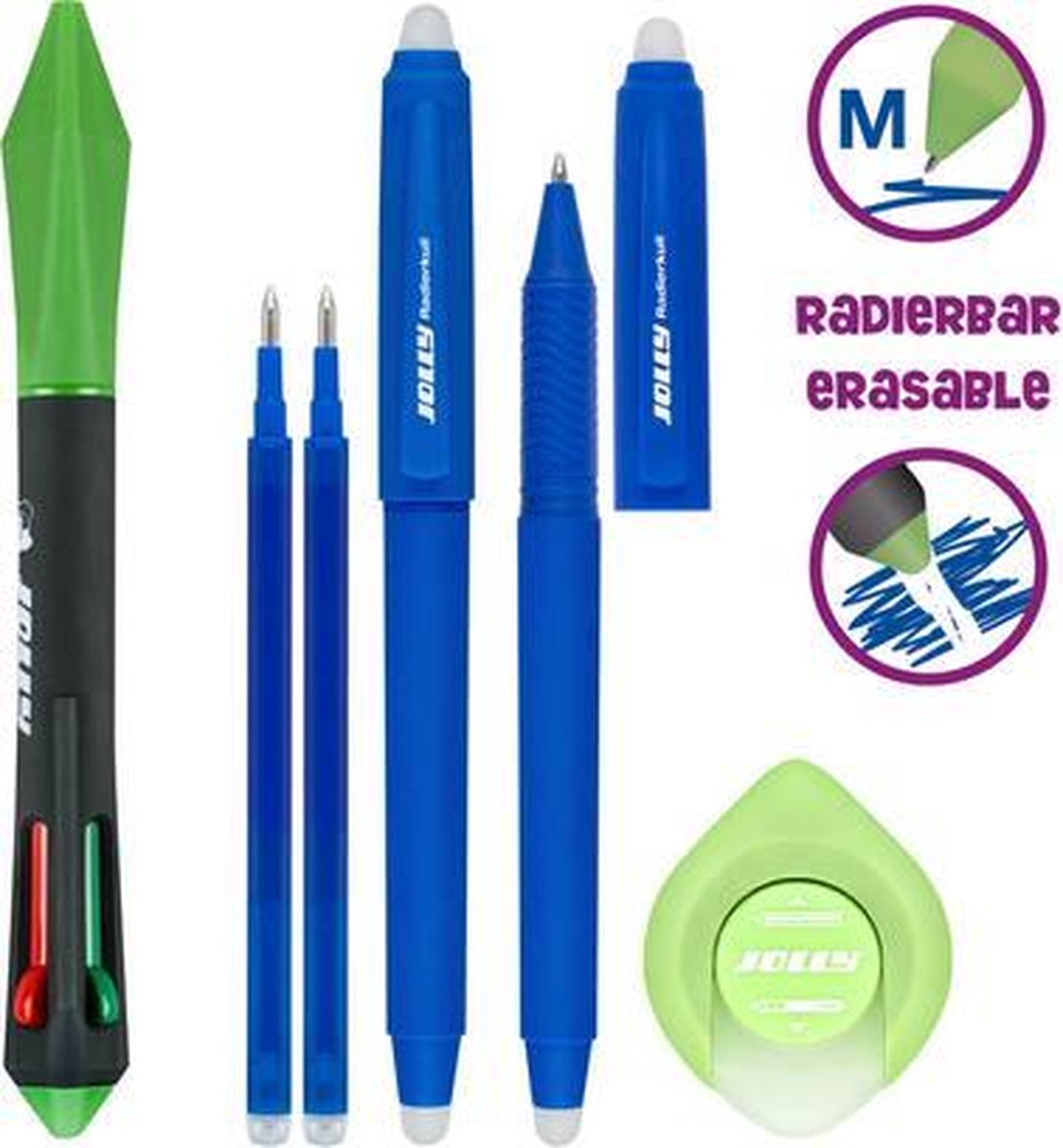 Jawes- Stylos effaçables- 12 pièces- Couleurs Diverse Stylo effaçable- Stylo