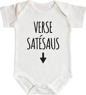 Rompertjes baby met tekst - Verse satésaus - maat: 98/104 - korte mouw - baby - rompertjes baby - romper - rompers - rompertje - rompertjes - stuks 1 - wit