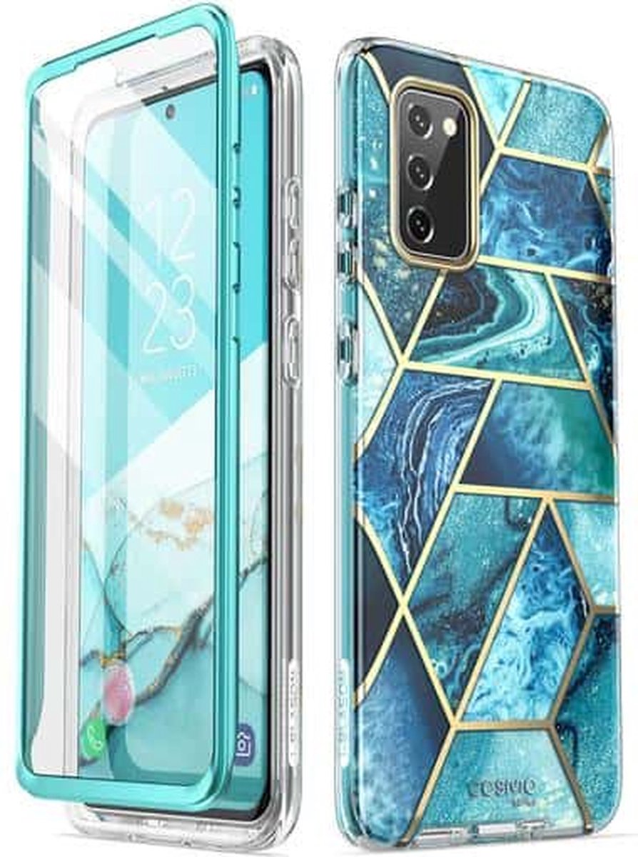 Cosmo 360 Backcase hoesje met screenprotector Geschikt Voor Samsung S20 FE - Ocean Blue