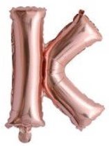 Folieballon / Letterballon Rose Goud  - Letter K - 41cm