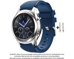 Siliconen sport horlogebandje – geschikt voor 22mm smartwatches (Samsung, LG, Asus, Pebble, Huawei, Cookoo, Vostok, Vector, Gear S3, LG Watch) – donkerblauw