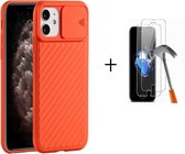 GSMNed – iPhone 11 Oranje  – hoogwaardig siliconen Case Oranje – iPhone 11 Oranje – hoesje voor iPhone Oranje – shockproof – camera bescherming – met screenprotector iPhone 11