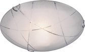 LED Plafondlamp - Plafondverlichting - Nitron Sandra - E27 Fitting - 1-lichts - Rond - Mat Wit - Glas