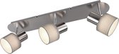 LED Plafondspot - Nitron Waler - GU10 Fitting - 3-lichts - Rechthoek - Mat Nikkel - Aluminium