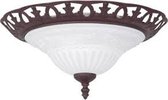 LED Plafondlamp - Nitron Rustina - Opbouw Rond - E27 Fitting - 2-lichts - Roestkleur - Aluminium