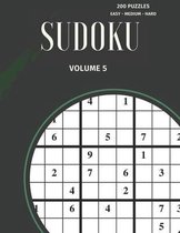 Sudoku 200 Puzzles Easy Medium Hard Volume 5: Sudoku For Adults - Answer Key Included