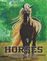 Horses Coloring Book: 100 Wonderful World of Horses Coloring Book for kids Simple and Fun 50 design page and practice horse art and color ki