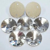 Opnaai Glitter steentjes, Rond Glitter Crystal, Round Crystal Sew on Stone, Flatback Rhinestones Rivioli Strass ( 10 mm) 45st| Strasstenen van Glas | Glitter steentjes voor turnpakje, Ritmisc