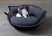 SIRO Saleen Exclusief design orthopedisch kattenbed van Pet-Interiors | mand zwart 70 cm velours antraciet
