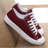 lage sneakers / gymschoenen - canvas - bordeaux rood - maat 40