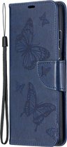 Samsung Galaxy S21 Ultra Hoesje - Mobigear - Butterfly Serie - Kunstlederen Bookcase - Blauw - Hoesje Geschikt Voor Samsung Galaxy S21 Ultra