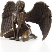 Beeldje - brons - naakte vrouw met vleugels - 9,3cm hoog