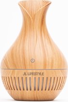 JL Lifestyle® Aroma Diffuser luchtbevochtiger met LED verlichting - diffuser aromatherapie - Geschikt voor Aromatherapie olie - 130 ML - Hout Design - Hout kleur - moederdag cadeau