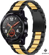 Stalen Smartwatch bandje - Geschikt voor  Huawei Watch GT / GT2 stalen bandje - zwart/goud - 46mm - Strap-it Horlogeband / Polsband / Armband