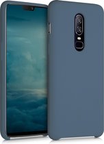 kwmobile telefoonhoesje voor OnePlus 6 - Hoesje met siliconen coating - Smartphone case in leisteen