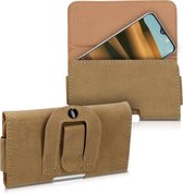 kwmobile heuptasje voor smartphone met gordelclip - Fanny pack in bruin - Imitatieleren gordeltas 14,4 x 8 cm