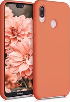 kwmobile telefoonhoesje voor Huawei P20 Lite - Hoesje met siliconen coating - Smartphone case in zomers oranje