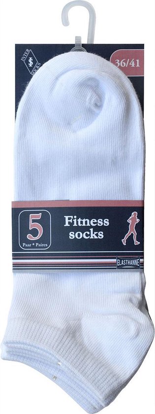 Dames Multipack sneakersokken - vrouwen maat 36/41 - 10 PAAR - Witte korte sokjes - enkelsokken