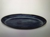 PASCALE NAESSENS ASSIETTE BORD DEBOUT M BLEU FONCÉ VERRE PURE D 23,5 H 1,8 (4 PIÈCES)