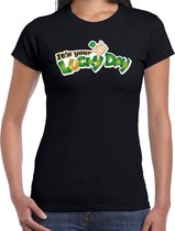 St. Patricks day t-shirt zwart voor dames - Its your lucky day - Ierse feest kleding / outfit / kostuum M