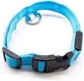 Collier lumineux pour chiens - LED bleue - circonférence 52-60 cm - Collier sûr avec lumière LED bleue - Rechargeable par USB - Câble USB inclus
