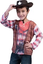 Kostuum | 3D T-Hemd Cowboy | Jongens| Maat 4-5Y | Verkleedkleding