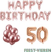 50 jaar Verjaardag Versiering Ballon Pakket Rosé Goud
