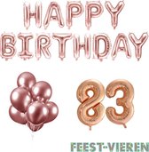 83 jaar Verjaardag Versiering Ballon Pakket Rosé Goud