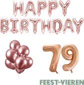 79 jaar Verjaardag Versiering Ballon Pakket Rosé Goud