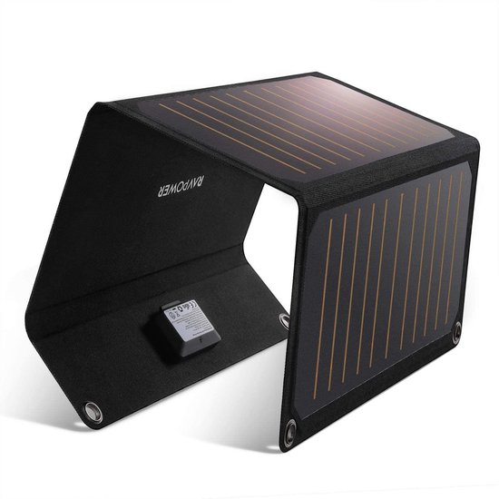 RAVPower 21W Zonnepaneel oplader met 2 USB poorten - Solar oplader - zonne- energie -... | bol.com