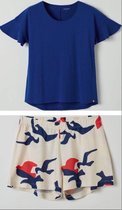 Lords & Lilies pyjama dames - blauw vogels - 211-5-LPA-Z/975 - maat S