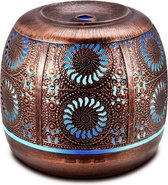 Amity - Aroma Diffuser Luchtbevochtiger 1000ml – Vernevelaar met LED Verlichting Geurverspreider Verstuiver Verdamper voor Aromatherapie - Timer - Brons