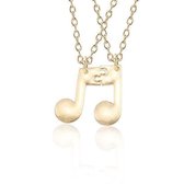 Kasey - Vriendschapsketting - BFF ketting voor 2 - Muzieknoot - Goudkleurig