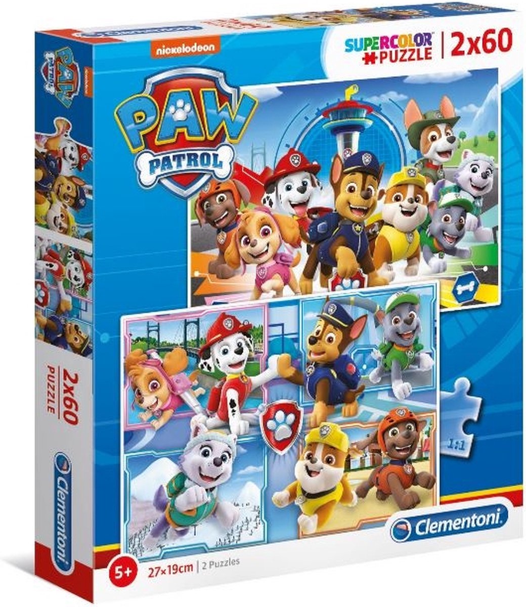 Puzzle 2 x 60 pièces : Pat'Patrouille (Paw Patrol) - Clementoni