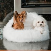 GoldenPaw Hondenmand - Stijlvol en modieus - Wasbaar - Ovaal 60cm - Luxe hondenmand - Hondenkussen - Wit