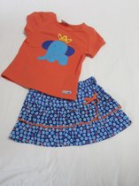 wiplala , kledingset , rok+ tshirt , blauw/orange , 12 maand 80