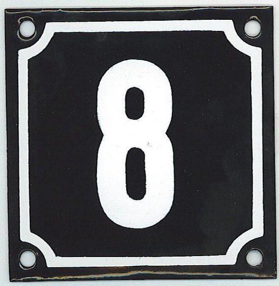 Emaille Huisnummerbordje - Zwart 10x10 cm - Nummers t/m | bol.com