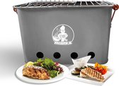 Vikkieerin.nl - Draagbare Houtskool BBQ - rechthoekig - grijs - Compacte Barbecue om mee te nemen
