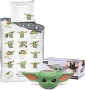 Star Wars The Mandalorian dekbedovertrek- 1 persoons 140x200- katoen- kussensloop 65x65, incl. Unieke The Child mok