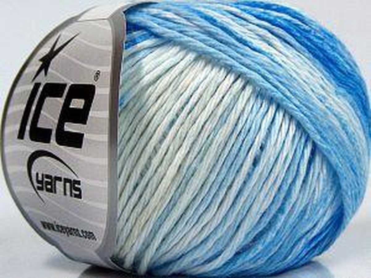 Ice yarns katoen garen kopen gemeleerd blauw/wit/ beige tinten – 100%  katoendraad... | bol.com