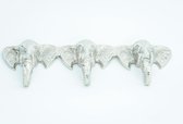 Wandhaak olifant aluminium - theedoekhouder - handdoekhouder - hanger - kapstok - wanddecoratie - wandkapstok