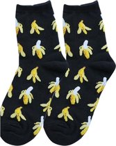 Fun sokken met bananen - Banaan sokken dames maat 35-39
