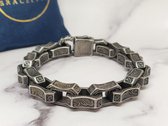 Mei's | Viking Brick Chain armband | armband mannen / Viking sieraad / mannen sieraad | Stainless Steel / 316L Roestvrij Staal / Chirurgisch Staal | polsmaat 18 cm / zwart
