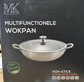 MK - Wokpan met deksel - 34cm - Honingraat anti-aanbaklaag - Hexagon - Honeycomb